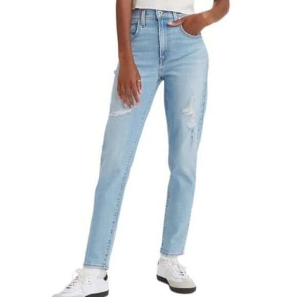 Levi's SilverTab Mom Jeans Distressed High Rise Slouchy Loose Light Wash 29 - Picture 1 of 14